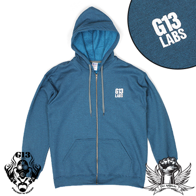 G13 Labs Embroidered Trademark Zip Hoody Blue