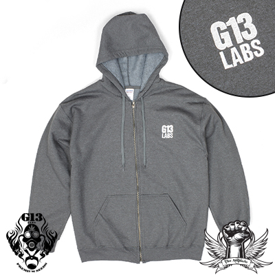 G13 Labs Embroidered Trademark Zip Hoody Charcoal