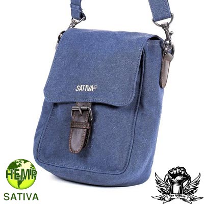 Sativa Bags Medium Hemp Buckle Bag Steel Blue PS-12-STEELBLUE