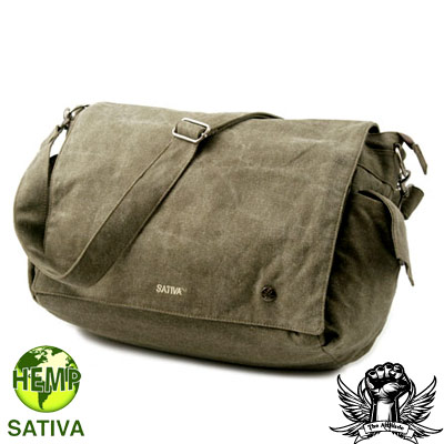 Sativa Bags Hemp Postman Bag Khaki S10043-KHAKI