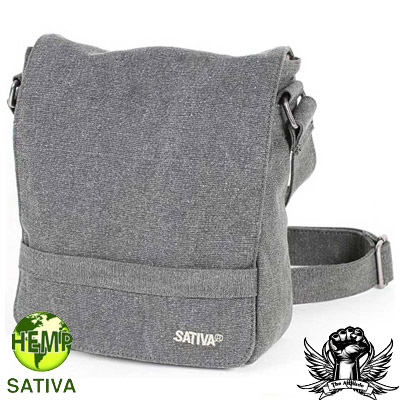 Sativa Bags Sleek Hemp Shoulder Bag Grey PB-005-GREY