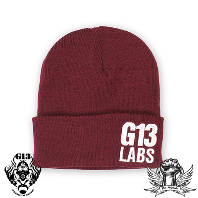 G13 Labs Side Trademark Embroidery Cuff Beanie Burgundy